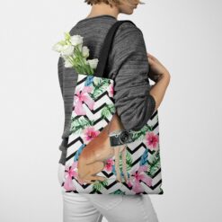 Great Dane Travel Style Tote Bag 53 travel dogs tote great dane geometric tropical tote woman jumper walking view