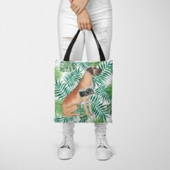 Great Dane Travel Style Tote Bag 48 travel dogs tote great dane leaves tote woman trowsers front view