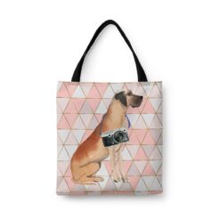 Great Dane Travel Style Tote Bag 43 travel dogs tote great dane luxe front view White
