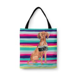 Hungarian Vizsla Travel Style Tote Bag 44 travel dogs tote hungarian vizsla beach front view White