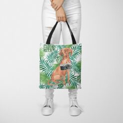 Hungarian Vizsla Travel Style Tote Bag 48 travel dogs tote hungarian vizsla leaves tote woman trowsers front view