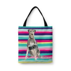 Irish Wolf Hound Travel Style Tote Bag 44 travel dogs tote irish wolf hound beach front view White