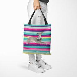 Italian greyhound Travel Style Tote Bag 52 travel dogs tote italian greyhound beach tote woman trowsers walking view