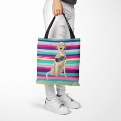 Labrador retriever Travel Style Tote Bag 52 travel dogs tote labrador retriever beach tote woman trowsers walking view