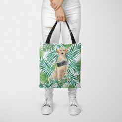 Labrador retriever Travel Style Tote Bag 48 travel dogs tote labrador retriever leaves tote woman trowsers front view
