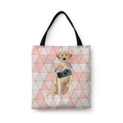 Labrador retriever Travel Style Tote Bag 43 travel dogs tote labrador retriever luxe front view White