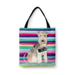 Lakeland Terrier Travel Style Tote Bag 44 travel dogs tote lakeland terrier beach front view White