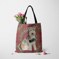 Lakeland Terrier Travel Style Tote Bag 50 travel dogs tote lakeland terrier mandala tote standing carnations