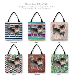 Long Haired Chihuahua Travel Style Tote Bag 42 travel dogs tote long haired chihuahua variations