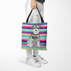Miniature Schnauzer Travel Style Tote Bag 52 travel dogs tote miniature schnauzer beach tote woman trowsers walking view