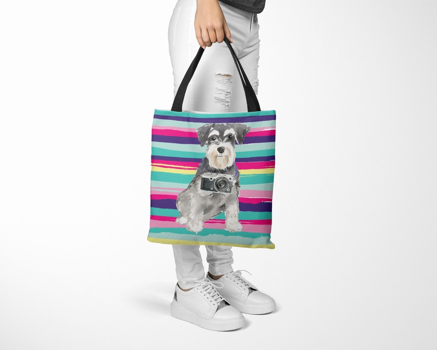 Miniature Schnauzer Travel Style Tote Bag 27 Miniature Schnauzer Travel Style Tote Bag - Image 25