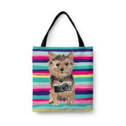 Norfolk Terrier Travel Style Tote Bag 44 travel dogs tote norfolk terrier beach front view White