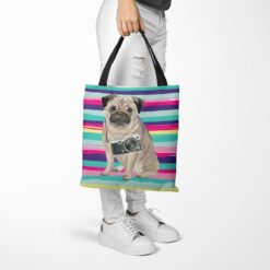 Pug Travel Style Tote Bag 52 travel dogs tote pug beach tote woman trowsers walking view