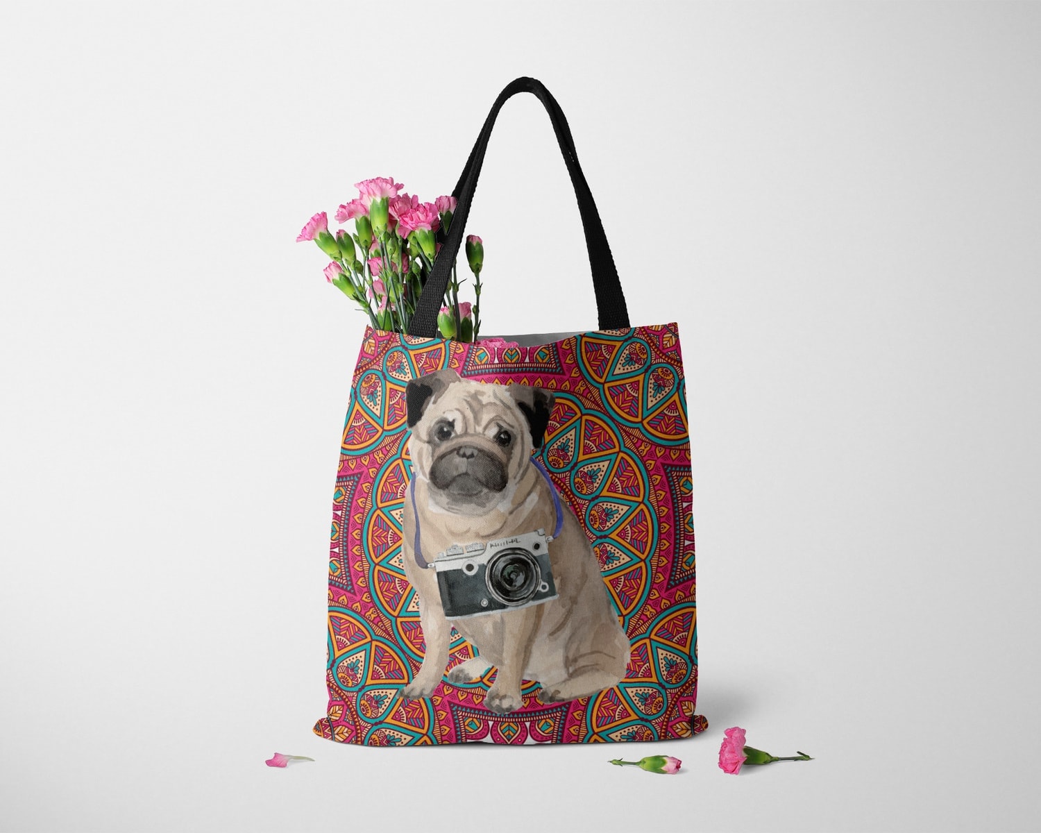 Pug Travel Style Tote Bag 25 Pug Travel Style Tote Bag - Image 23