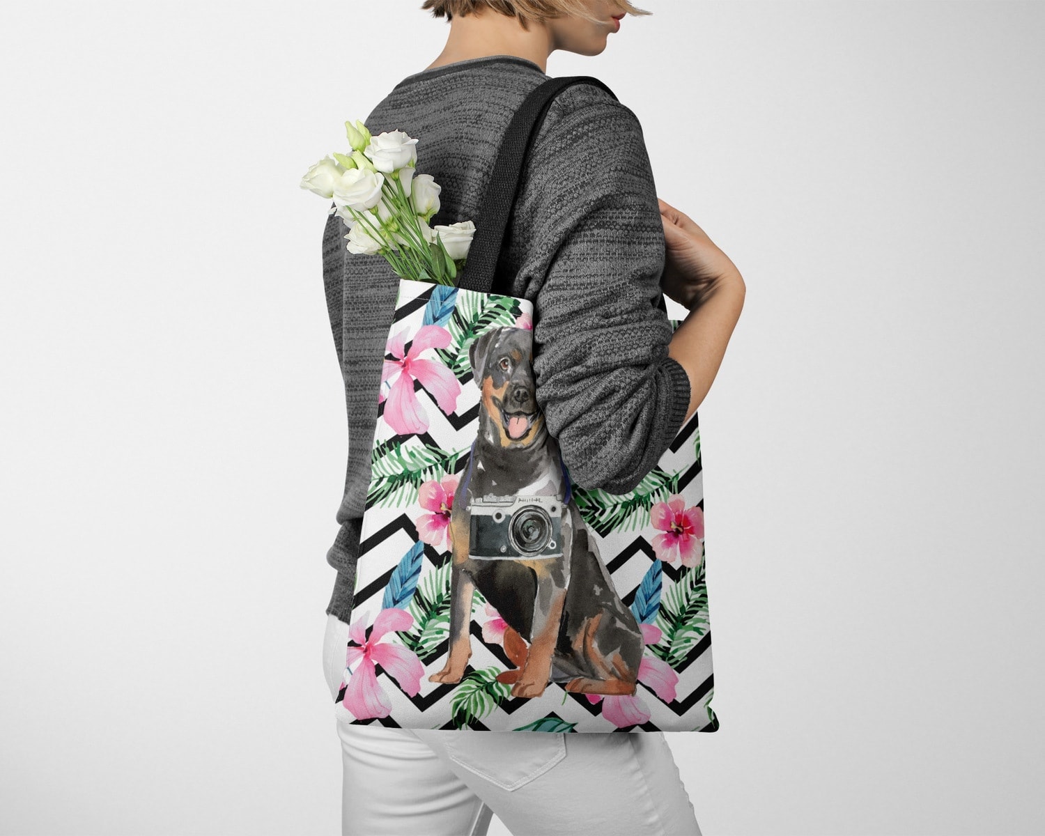 Rottweiler Travel Style Tote Bag 28 Rottweiler Travel Style Tote Bag - Image 26