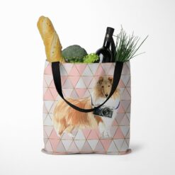 travel dogs tote rough collie luxe tote standing food