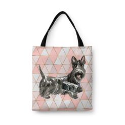Scottish Terrier Travel Style Tote Bag 43 travel dogs tote scottish terrier luxe front view White