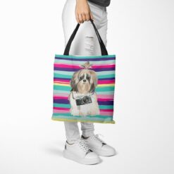 Shih tzu Long hair Travel Style Tote Bag 52 travel dogs tote shih tzu long hair beach tote woman trowsers walking view