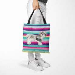 Shih tzu Short hair Travel Style Tote Bag 52 travel dogs tote shih tzu short hair beach tote woman trowsers walking view