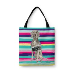 Weimaraner Travel Style Tote Bag 44 travel dogs tote weimaraner beach front view White