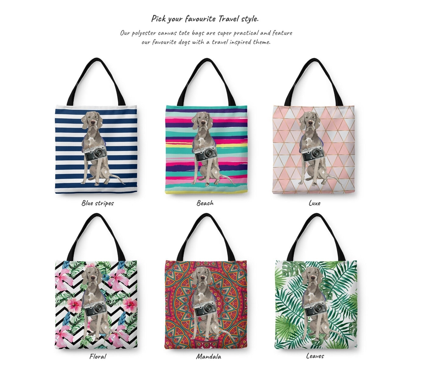 Weimaraner Travel Style Tote Bag 17 Weimaraner Travel Style Tote Bag - Image 15