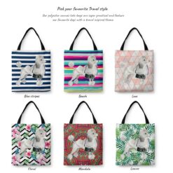 travel dogs tote white poodle variations