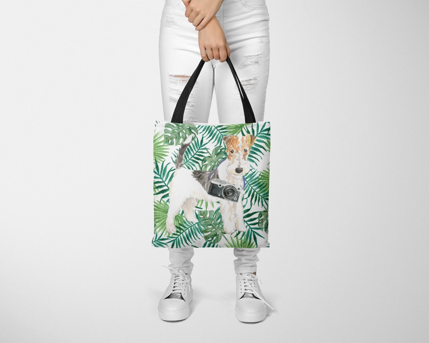 Wire Haired Fox Terrier Travel Style Tote Bag 23 Wire Haired Fox Terrier Travel Style Tote Bag - Image 21