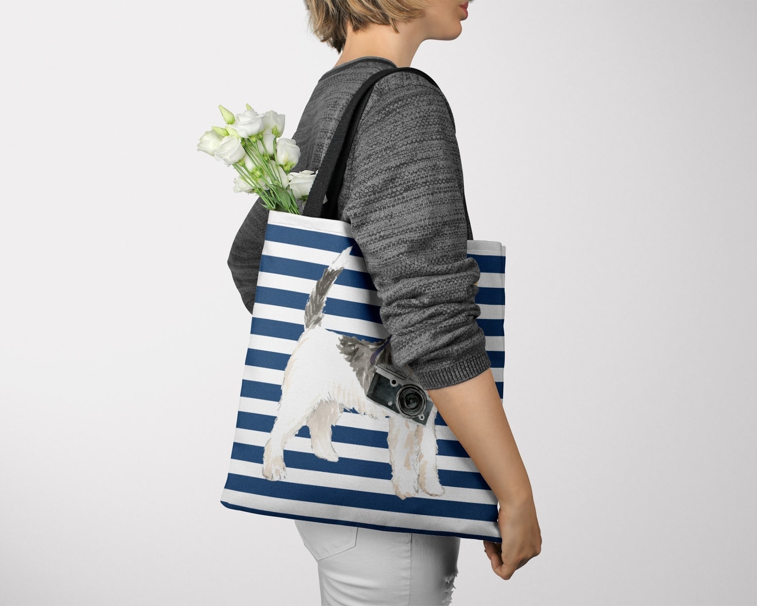 Wire Haired Fox Terrier Travel Style Tote Bag 26 Wire Haired Fox Terrier Travel Style Tote Bag - Image 24