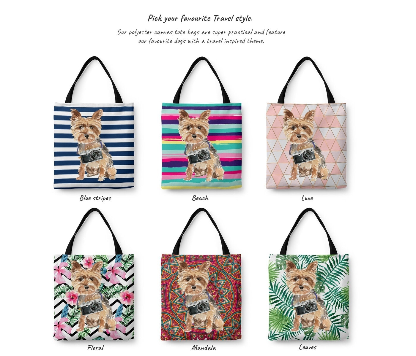 Yorkshire Terrier Travel Style Tote Bag 17 Yorkshire Terrier Travel Style Tote Bag - Image 15
