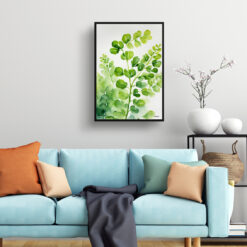 Adiantum Pedatum Watercolour Botanical Art Print - Northern Five-fingered Fern Framed Plant Wall Art 7 watercolour botanical print flowers adiantum pedatum living room