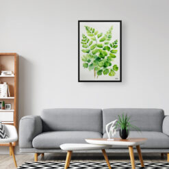 watercolour botanical print flowers adiantum pedatum minimalist office