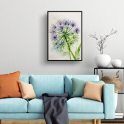 Allium Nigrum Minimalist Watercolour Botanical Art Print - Crow Wild Garlic Framed Plant Wall Art 7 watercolour botanical print flowers allium nigrum minimalist living room