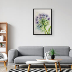 Allium Nigrum Minimalist Watercolour Botanical Art Print - Crow Wild Garlic Framed Plant Wall Art 8 watercolour botanical print flowers allium nigrum minimalist office