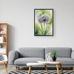 Allium Nigrum Watercolour Botanical Art Print - Crow Wild Garlic Framed Plant Wall Art 8 watercolour botanical print flowers allium nigrum office