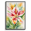 Alstroemeria Watercolour Botanical Art Print - Peruvian Lily of the Incas Framed Plant Wall Art 2 watercolour botanical print flowers alstroemeria front view