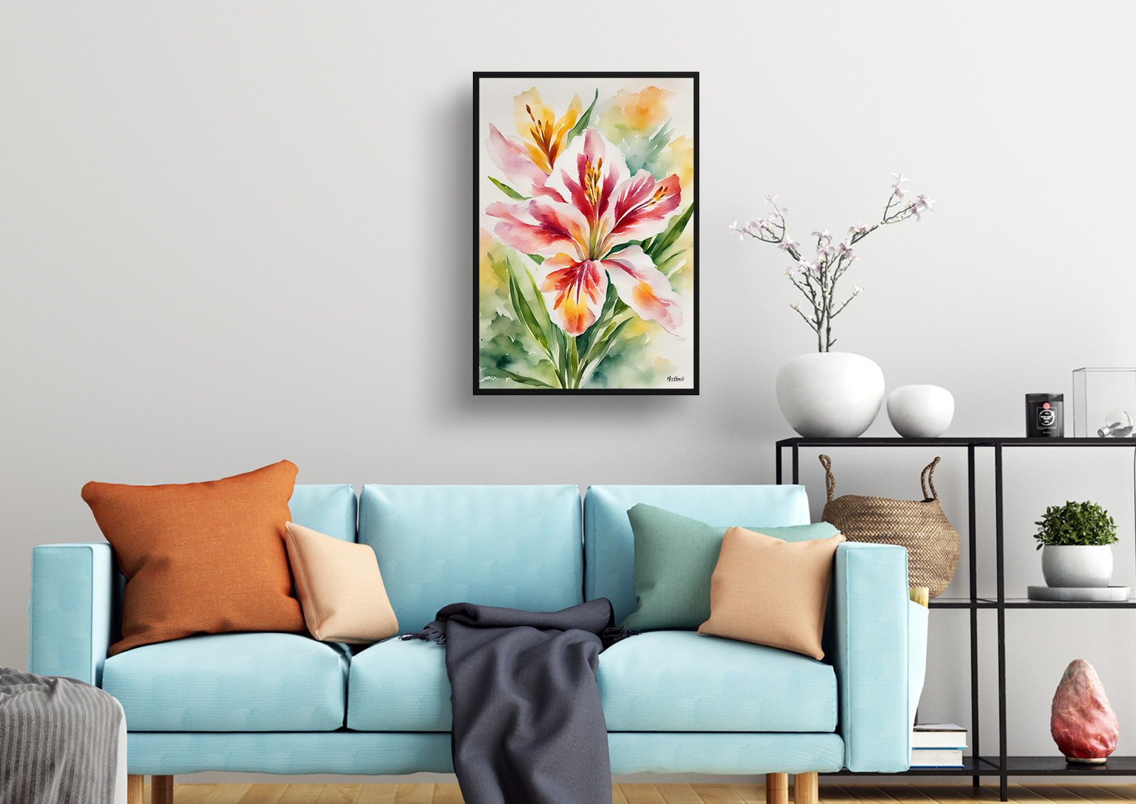 Alstroemeria Watercolour Botanical Art Print - Peruvian Lily of the Incas Framed Plant Wall Art 4 Alstroemeria Watercolour Botanical Art Print - Peruvian Lily of the Incas Framed Plant Wall Art - Image 2
