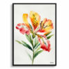 Alstroemeria Minimalist Watercolour Botanical Art Print - Peruvian Lily of the Incas Framed Plant Wall Art 1 watercolour botanical print flowers alstroemeria minimalist front view