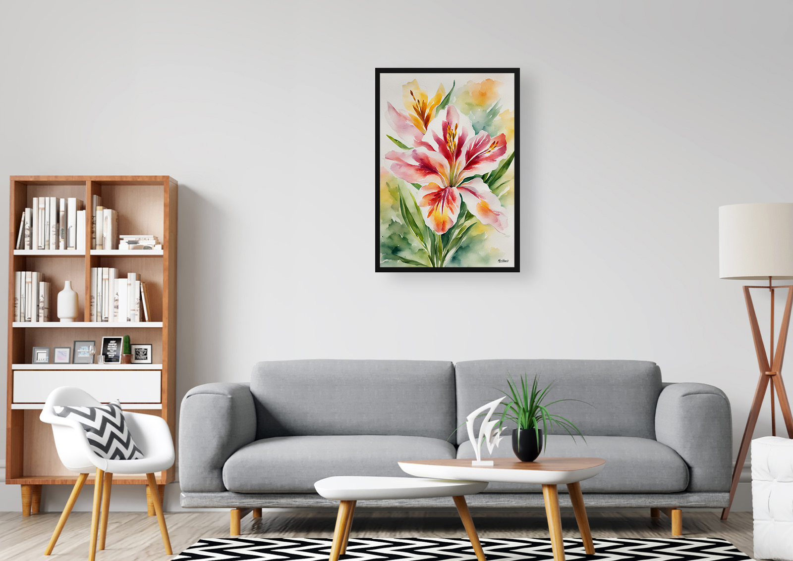 Alstroemeria Watercolour Botanical Art Print - Peruvian Lily of the Incas Framed Plant Wall Art 5 Alstroemeria Watercolour Botanical Art Print - Peruvian Lily of the Incas Framed Plant Wall Art - Image 3