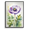 Anemone Watercolour Botanical Art Print - Windflower Thimbleweed Framed Plant Wall Art 1 watercolour botanical print flowers anemone front view