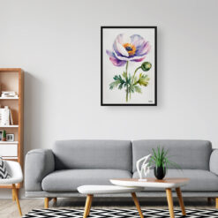 Anemone Minimalist Watercolour Botanical Art Print - Windflower Thimbleweed Framed Plant Wall Art 8 watercolour botanical print flowers anemone minimalist office