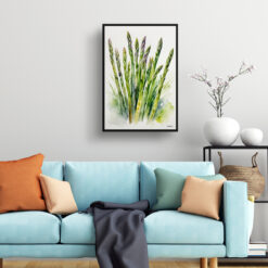 Asparagus Officinalis Watercolour Botanical Art Print - Gijnlim Framed Plant Wall Art 7 watercolour botanical print flowers asparagus officinalis gijnlim living room