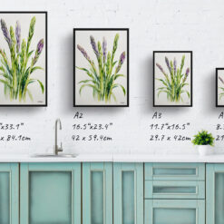 Asparagus Officinalis Minimalist Watercolour Botanical Art Print - Gijnlim Framed Plant Wall Art 9 watercolour botanical print flowers asparagus officinalis gijnlim minimalist print size comparison