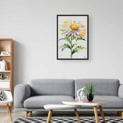 Aster Minimalist Watercolour Botanical Art Print - Michaelmas Daisy Framed Plant Wall Art 8 watercolour botanical print flowers aster minimalist office