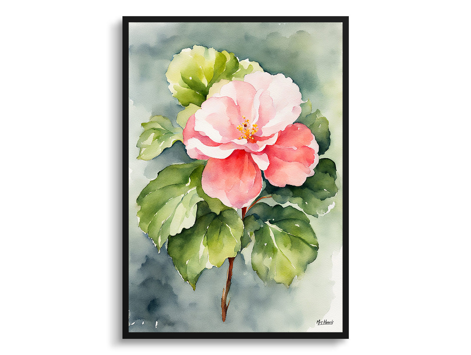 Begonia Watercolour Botanical Art Print - Wax semperflorens Framed Plant Wall Art 3 Begonia Watercolour Botanical Art Print - Wax semperflorens Framed Plant Wall Art
