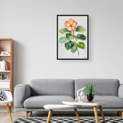 Begonia Minimalist Watercolour Botanical Art Print - Wax semperflorens Framed Plant Wall Art 8 watercolour botanical print flowers begonia minimalist office