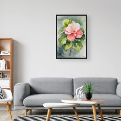 Begonia Watercolour Botanical Art Print - Wax semperflorens Framed Plant Wall Art 8 watercolour botanical print flowers begonia office