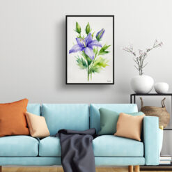 Bellflower Minimalist Watercolour Botanical Art Print - Canterbury-bells Framed Plant Wall Art 7 watercolour botanical print flowers bellflower minimalist living room