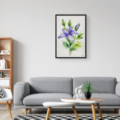 Bellflower Minimalist Watercolour Botanical Art Print - Canterbury-bells Framed Plant Wall Art 8 watercolour botanical print flowers bellflower minimalist office
