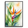 Bird of Paradise Watercolour Botanical Art Print - Crane Flower Strelitzia Reginae Framed Plant Wall Art 1 watercolour botanical print flowers bird of paradise front view