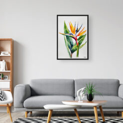 Bird of Paradise Minimalist Watercolour Botanical Art Print - Crane Flower Strelitzia Reginae Framed Plant Wall Art 8 watercolour botanical print flowers bird of paradise minimalist office